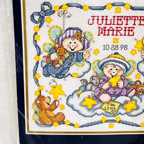 Bucilla Baby Counted Cross Stitch Birth Record Kit - New/Sealed (1998) - Picture 4 of 7